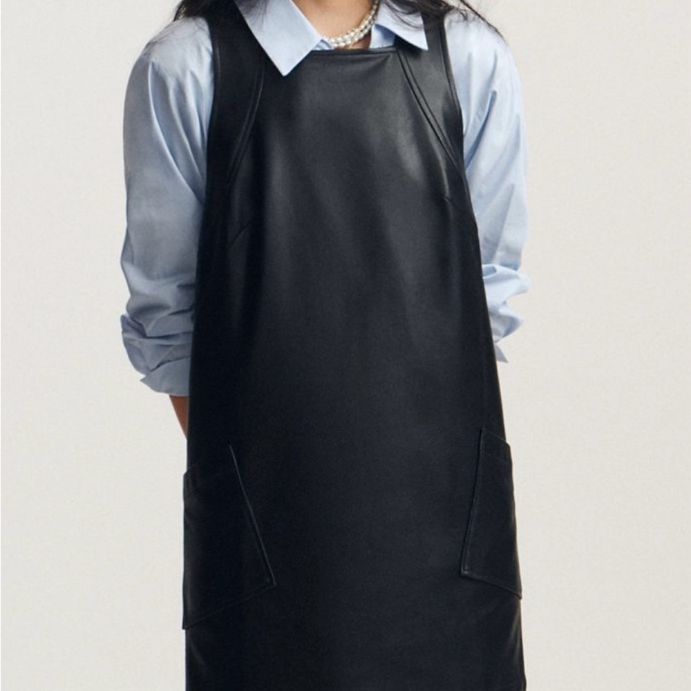Maeve Sleeveless Faux Leather Shift Dress